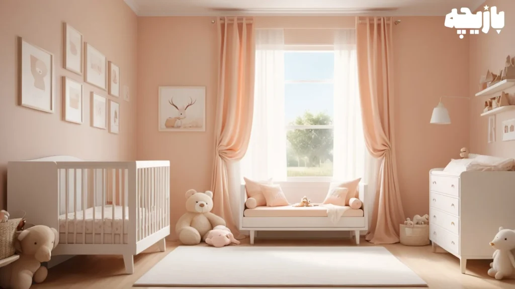 رنگ اتاق نوزاد چی باشه؟ روانشناسی رنگها برای نینیها 6 Light Peach + white رنگ اتاق نوزاد