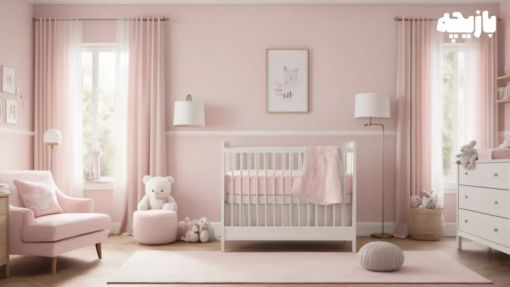 رنگ اتاق نوزاد چی باشه؟ روانشناسی رنگها برای نینیها 2 Soft Pink + Light Gray رنگ اتاق نوزاد
