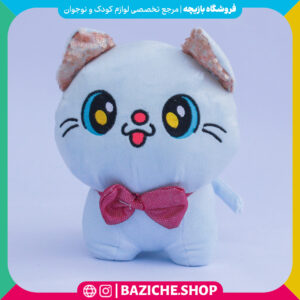 عروسک گربه پاپیون دار سفید