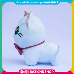عروسک گربه پاپیون دار سفید