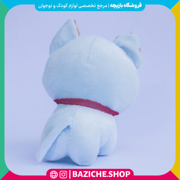 عروسک گربه پاپیون دار سفید