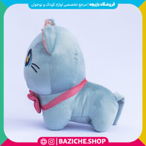 عروسک گربه پاپیون دار طوسی