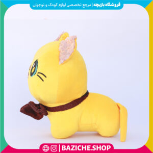 عروسک گربه پاپیون دار زرد