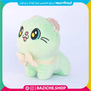 عروسک گربه پاپیون دار سبز
