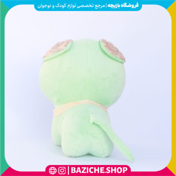 عروسک گربه پاپیون دار سبز