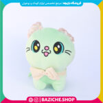 عروسک گربه پاپیون دار سبز