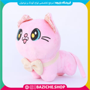 عروسک گربه پاپیون دار صورتی
